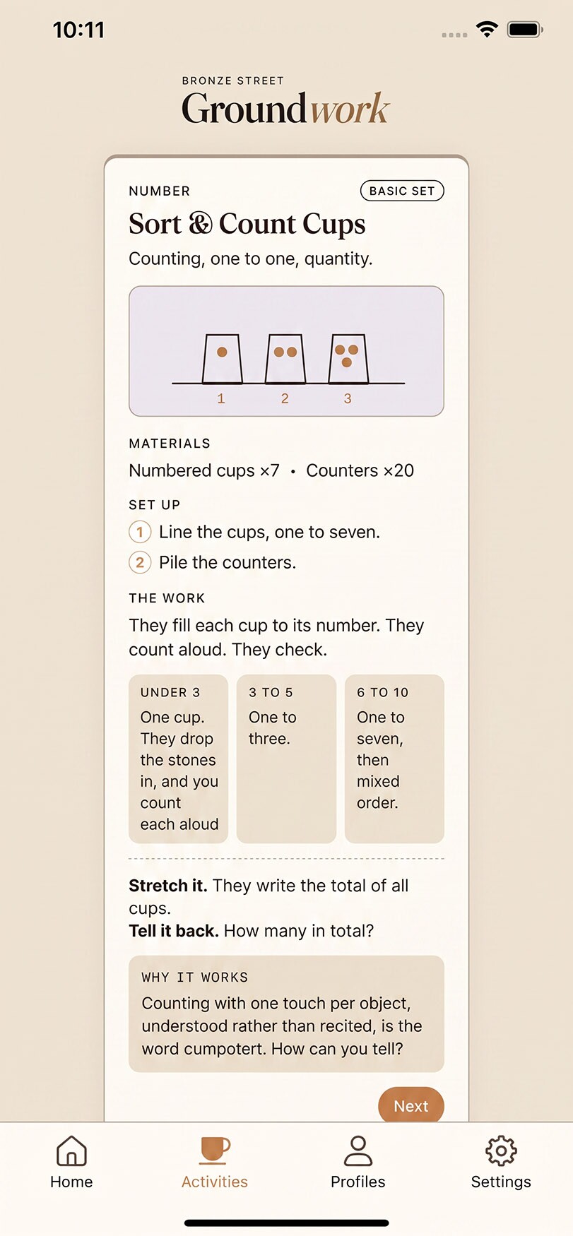 A Groundwork number work, Sort and Count Cups